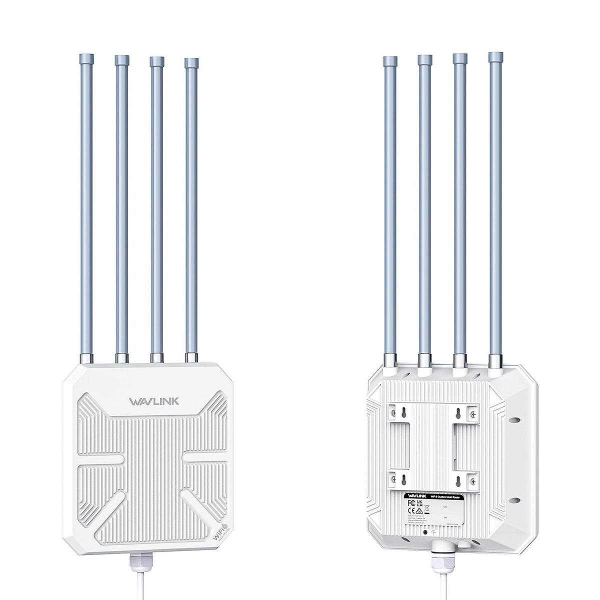 Wi-Fi 6 Outdoor Access Point Long-Range Dual-Band High Power Extender with 4 x 7dBi Omni Antennas
